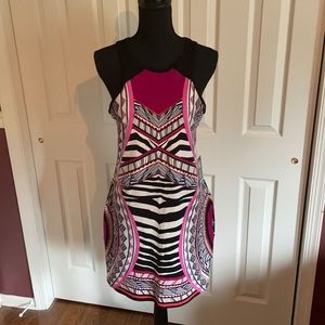 NWT Express Printed Form-fitting Tank Dress. Sz L